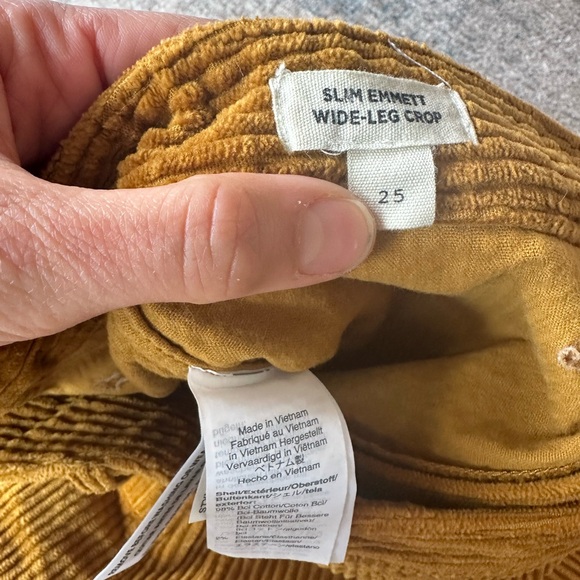 Madewell Slim Emmett Wide Leg Pant Egyptian Gold size 25. Excellent condition. - Picture 7 of 14